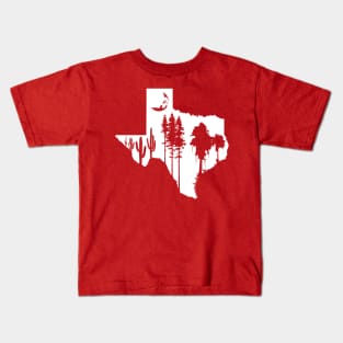 Texas Moon Forest Silhouette Kids T-Shirt